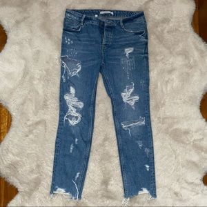 Zara distressed denim jeans